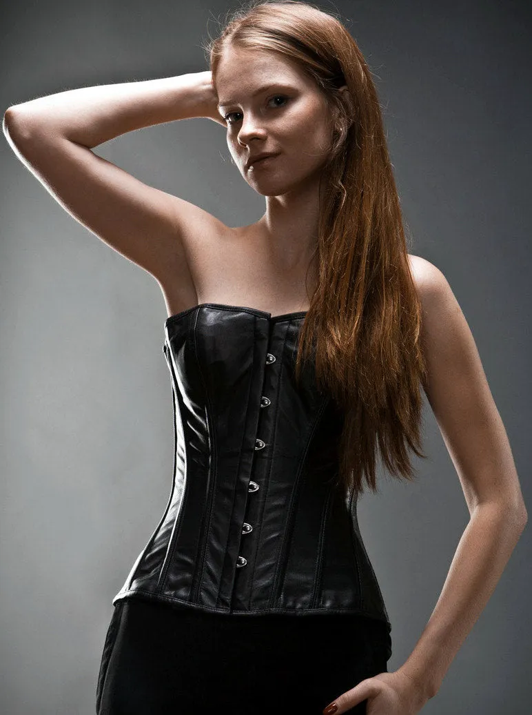 Lambskin short overbust sweetheart steel-boned authentic corset