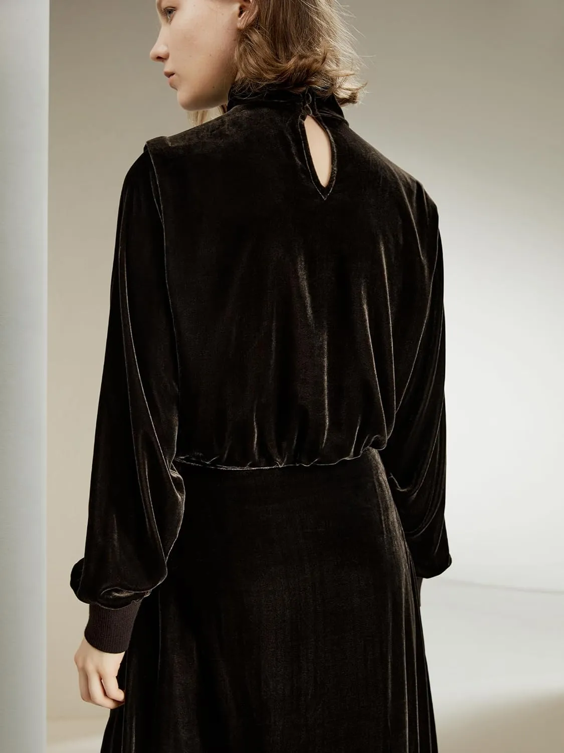 LilySilk Womens Blouse Silk Cashmere Blend Soft Turtleneck with Saddle Shoulder & Velvet for Fall Spring Fall Winter