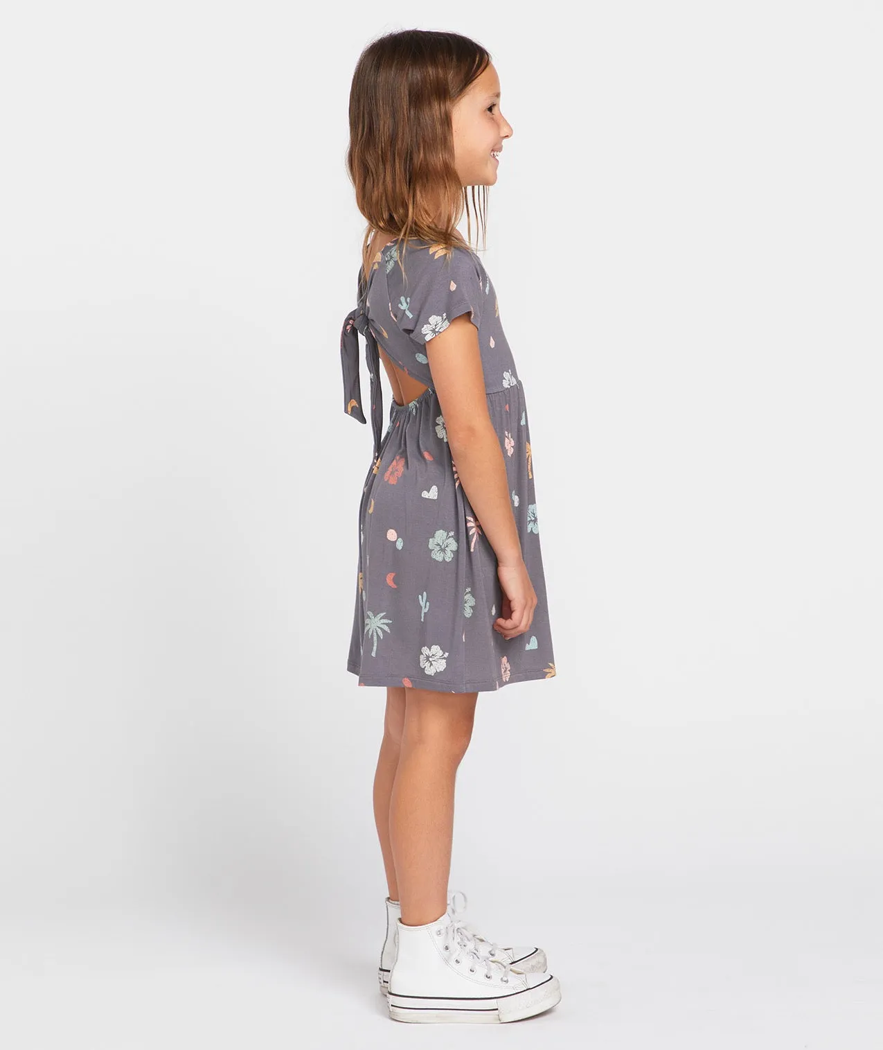 Little Girls Moondazed Dress - Dark Grey