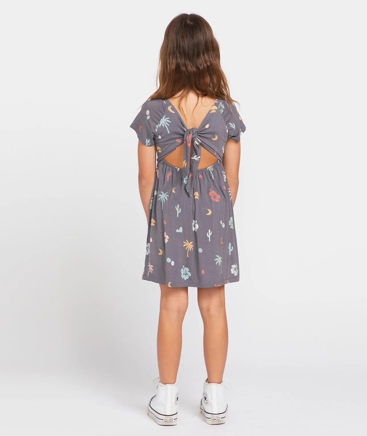 Little Girls Moondazed Dress - Dark Grey
