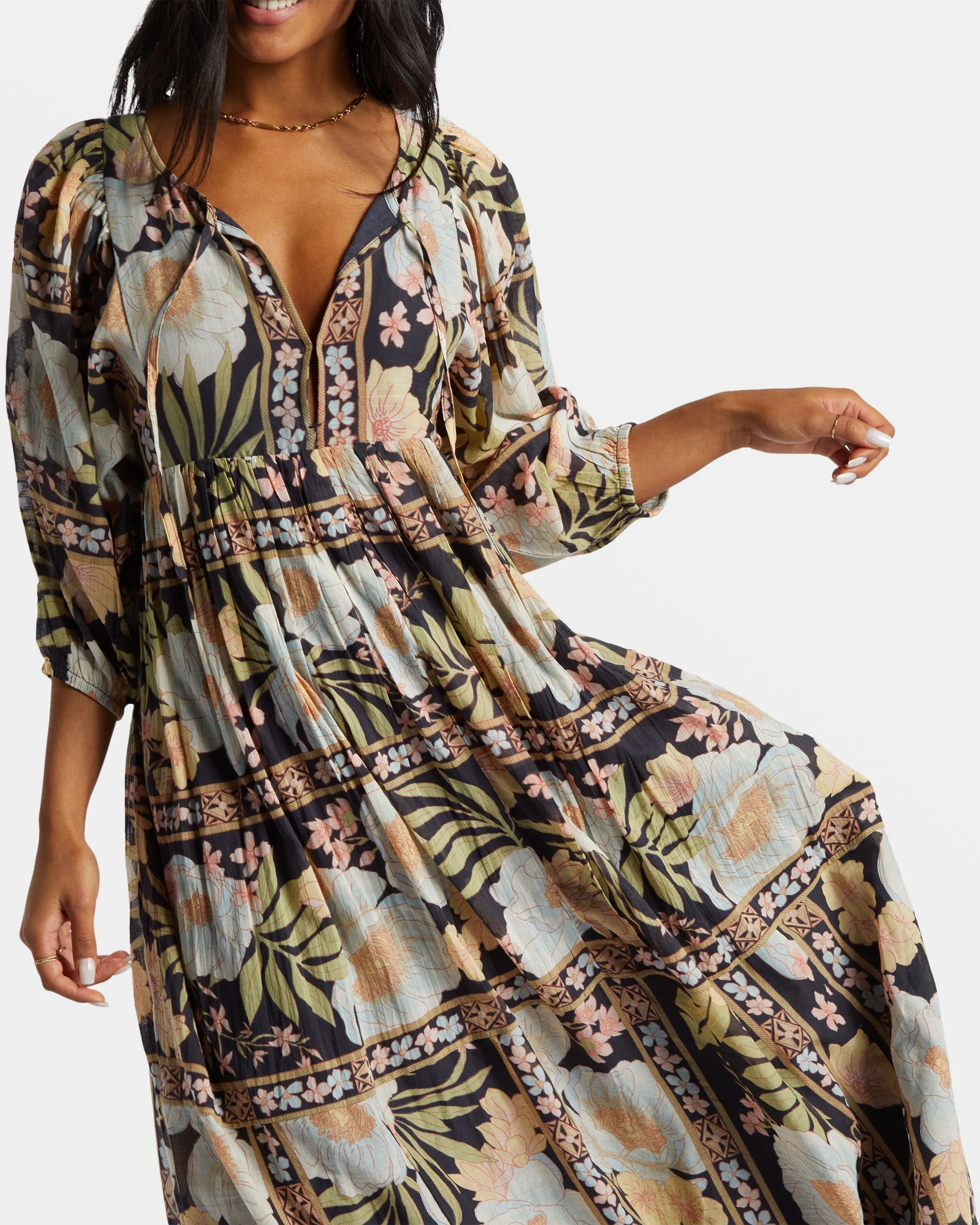 Lost Cove Midi Dress - Black Sands