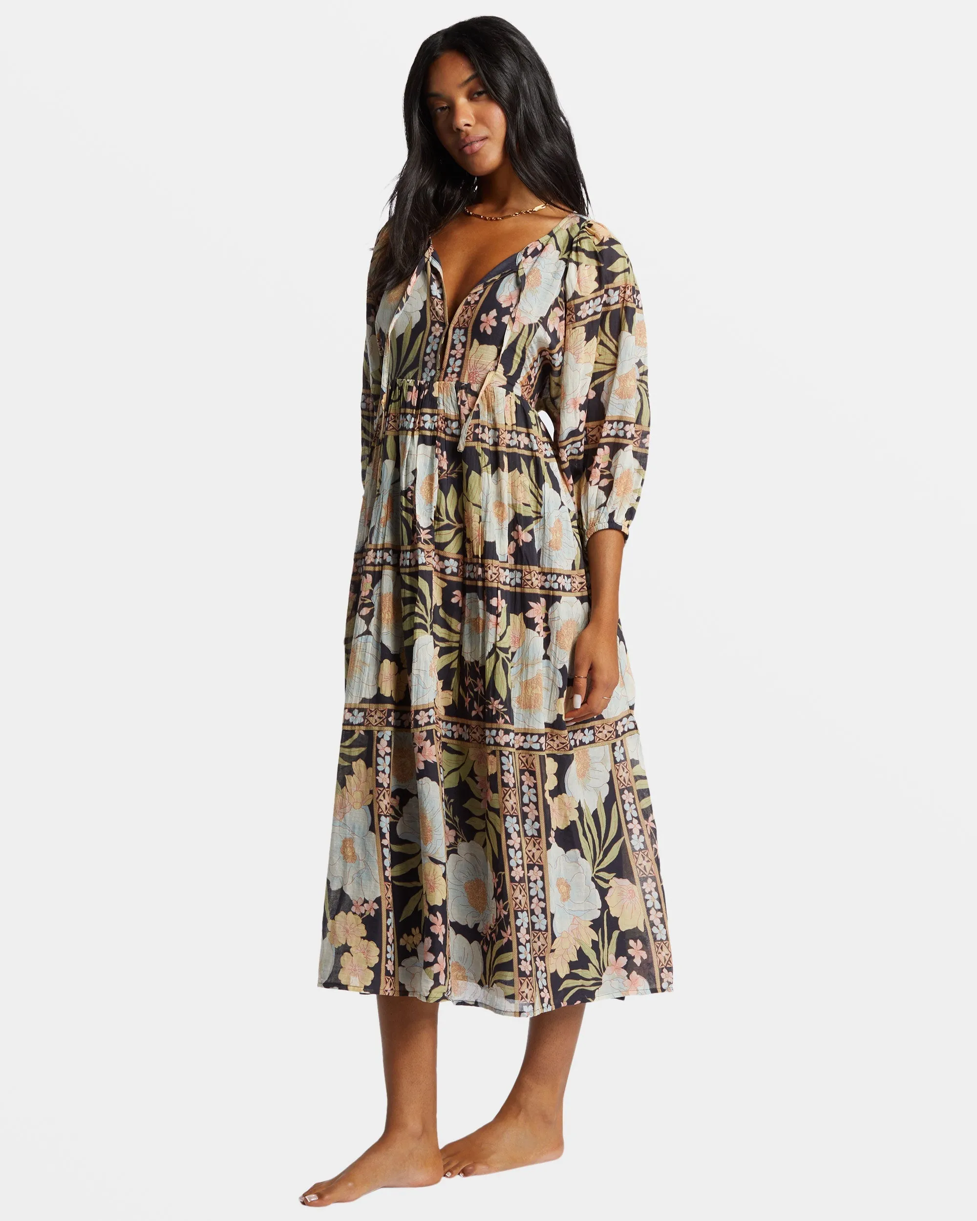 Lost Cove Midi Dress - Black Sands