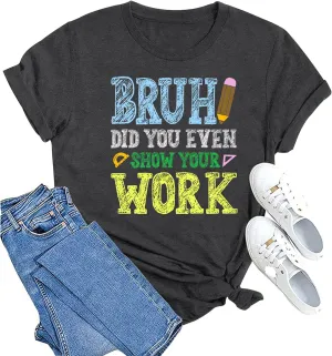 MAIHUN Math Teacher Shirt for Women Funny Teaching Tshirt Math Teacher Life Tee Tops