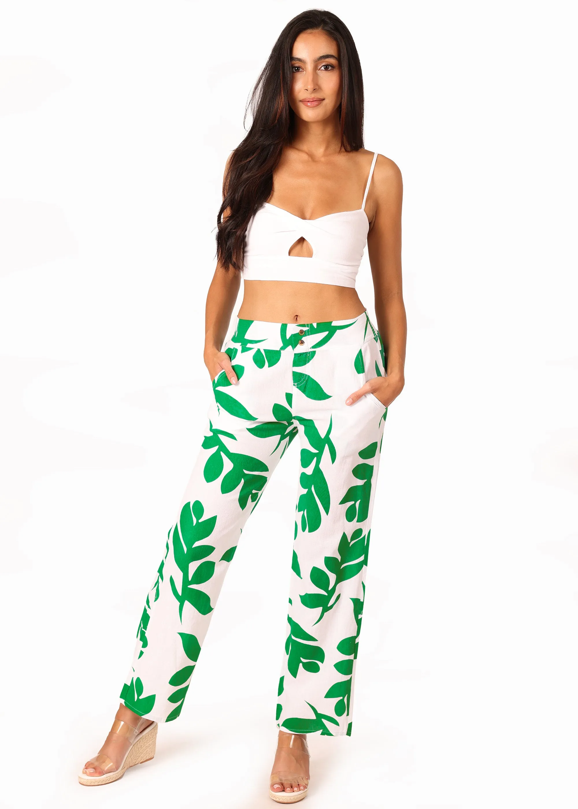 'Mallory' Flare Cotton Pants Print