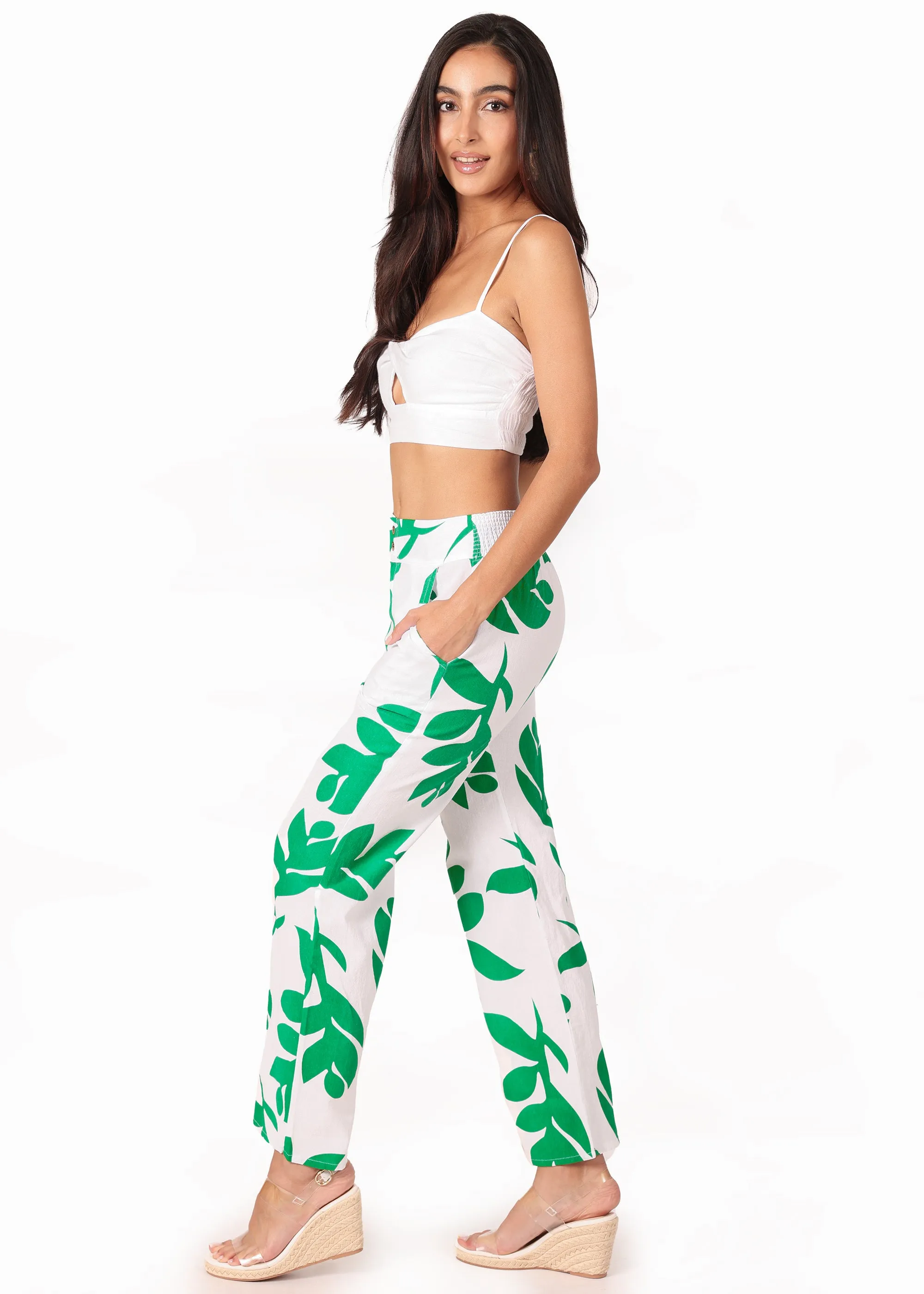 'Mallory' Flare Cotton Pants Print