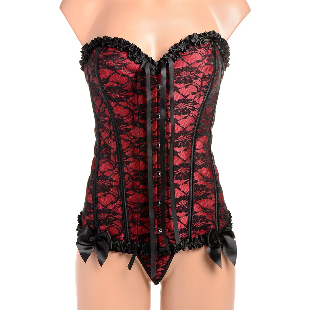 Master Series Scarlet Seduction Lace-up Corset & Thong L