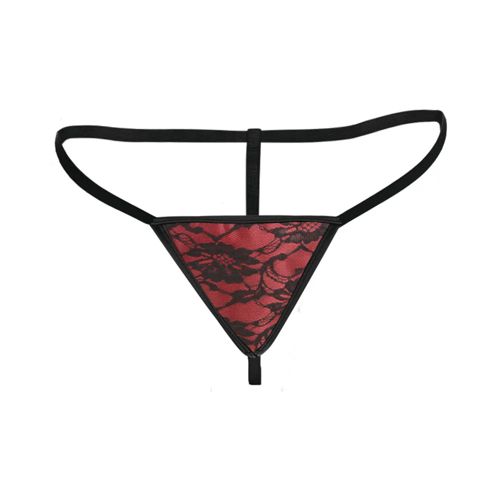 Master Series Scarlet Seduction Lace-up Corset & Thong L