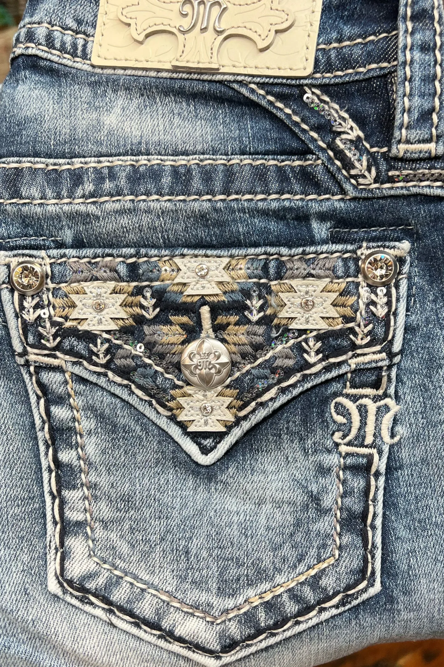 Miss Me "Spring Dreamin'" Mid Rise Straight Jean