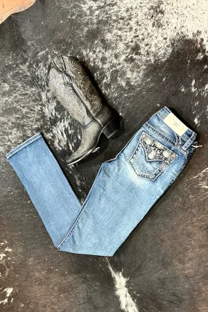 Miss Me "Spring Dreamin'" Mid Rise Straight Jean