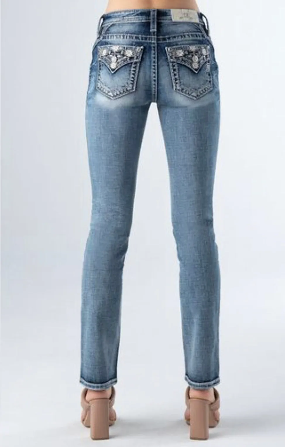 Miss Me "Spring Dreamin'" Mid Rise Straight Jean