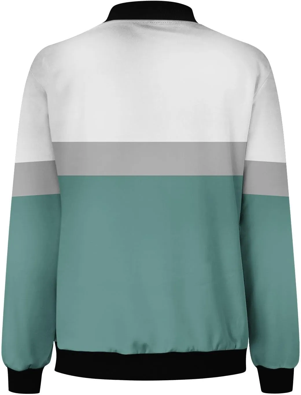 Mmoneyake Fall Jackets for Women 2024 Color Block Zip Up Bomber Jacket Casual Coat Stand Collar Lightweight Short Outwear Top
