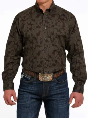 MTW1105489 - Cinch Men's Paisley Button-Up Shirt- Brown