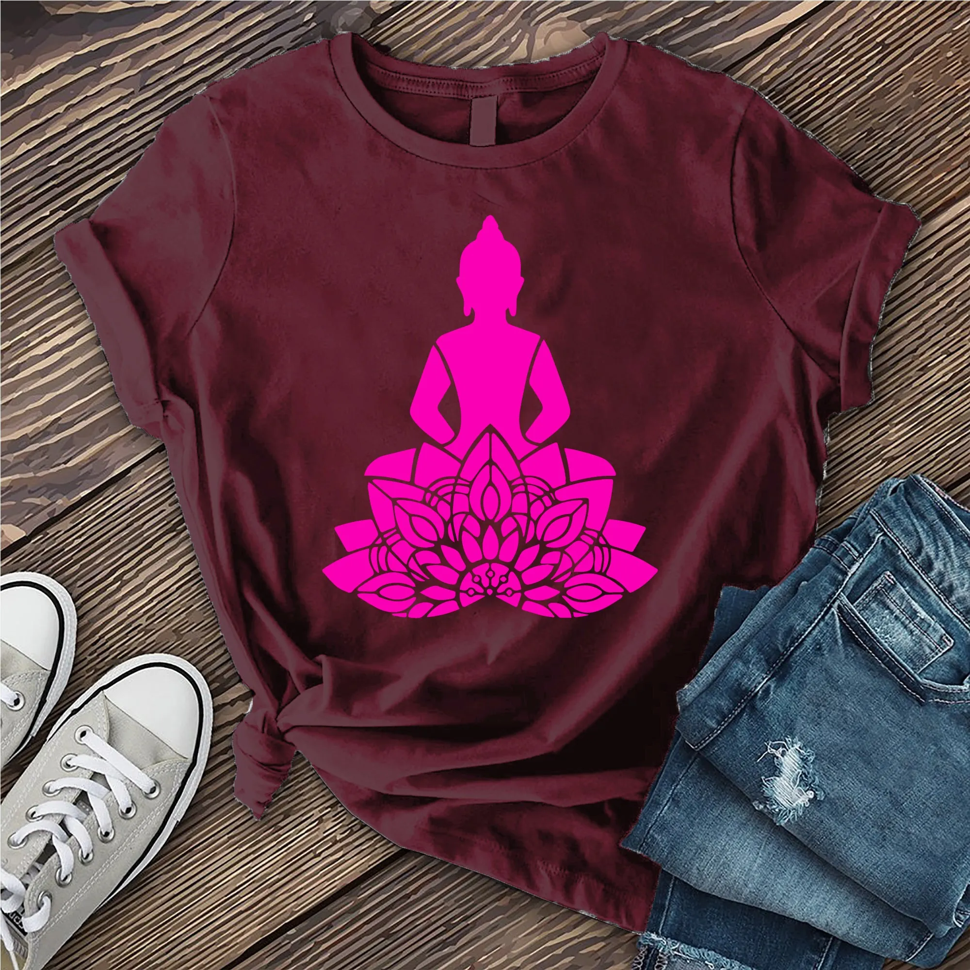 Neon Buddha Flower T-Shirt