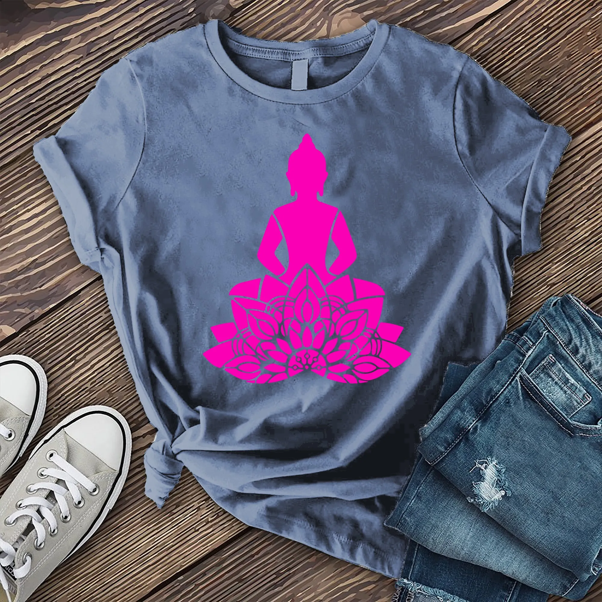 Neon Buddha Flower T-Shirt