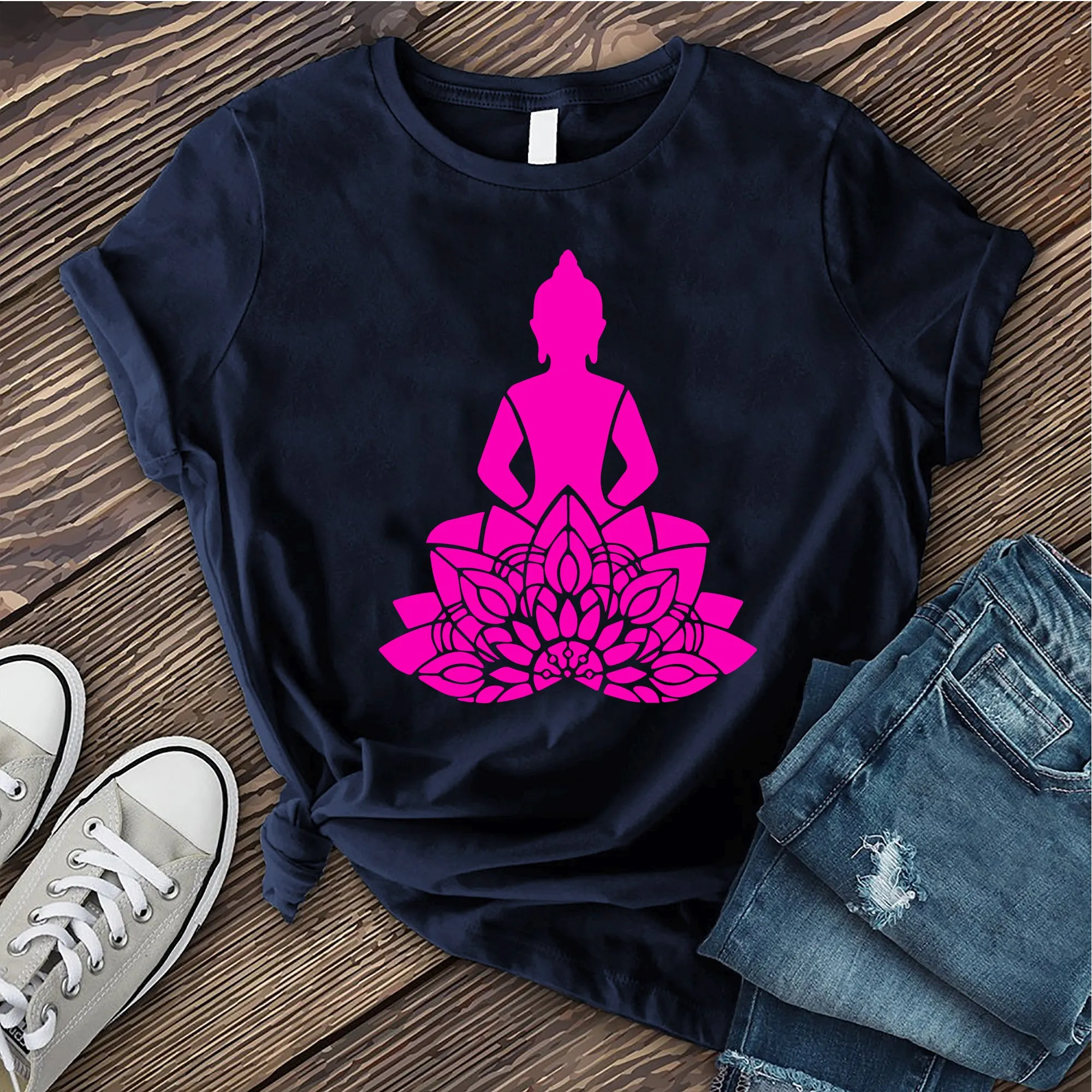 Neon Buddha Flower T-Shirt