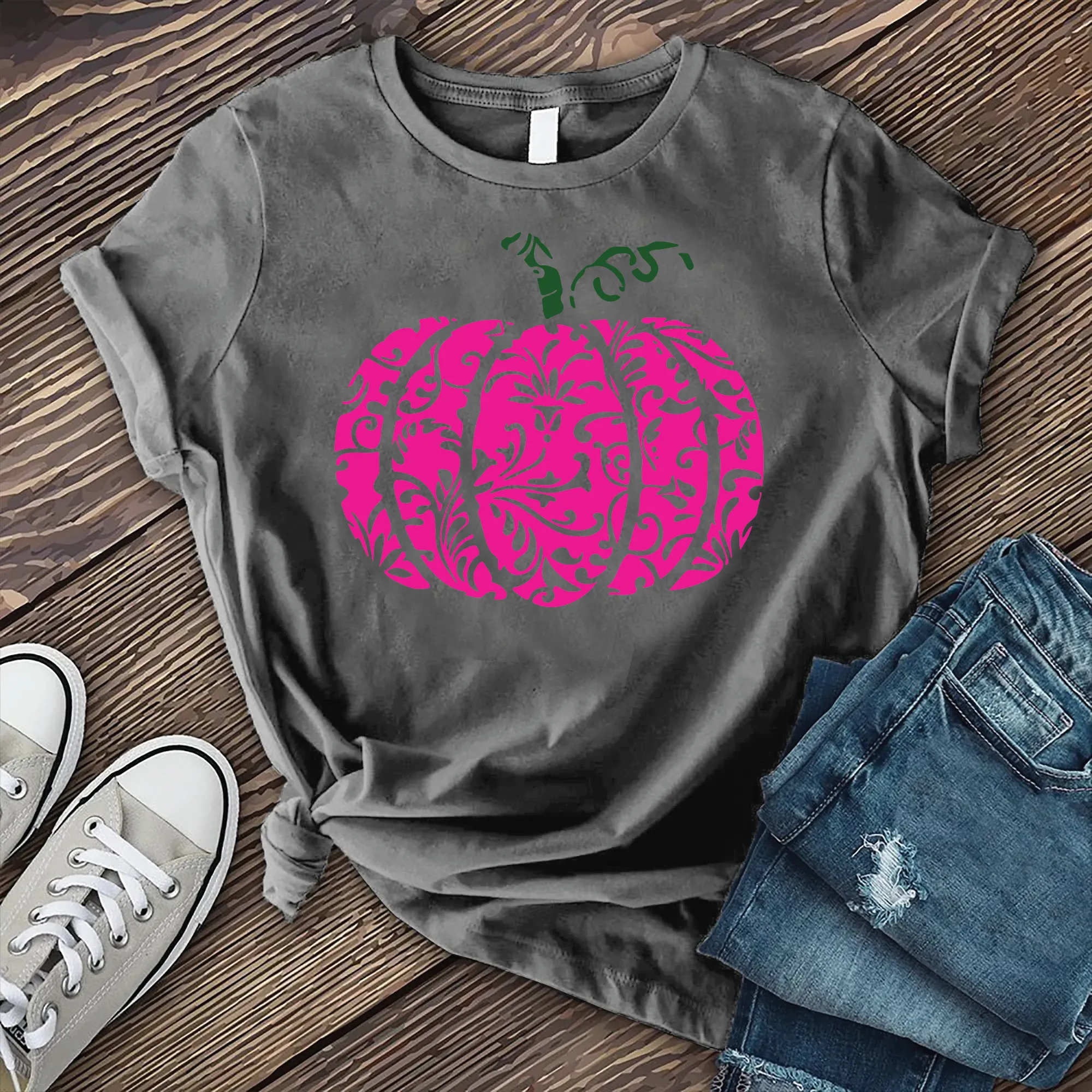 Neon Mandala Pumpkin T-Shirt