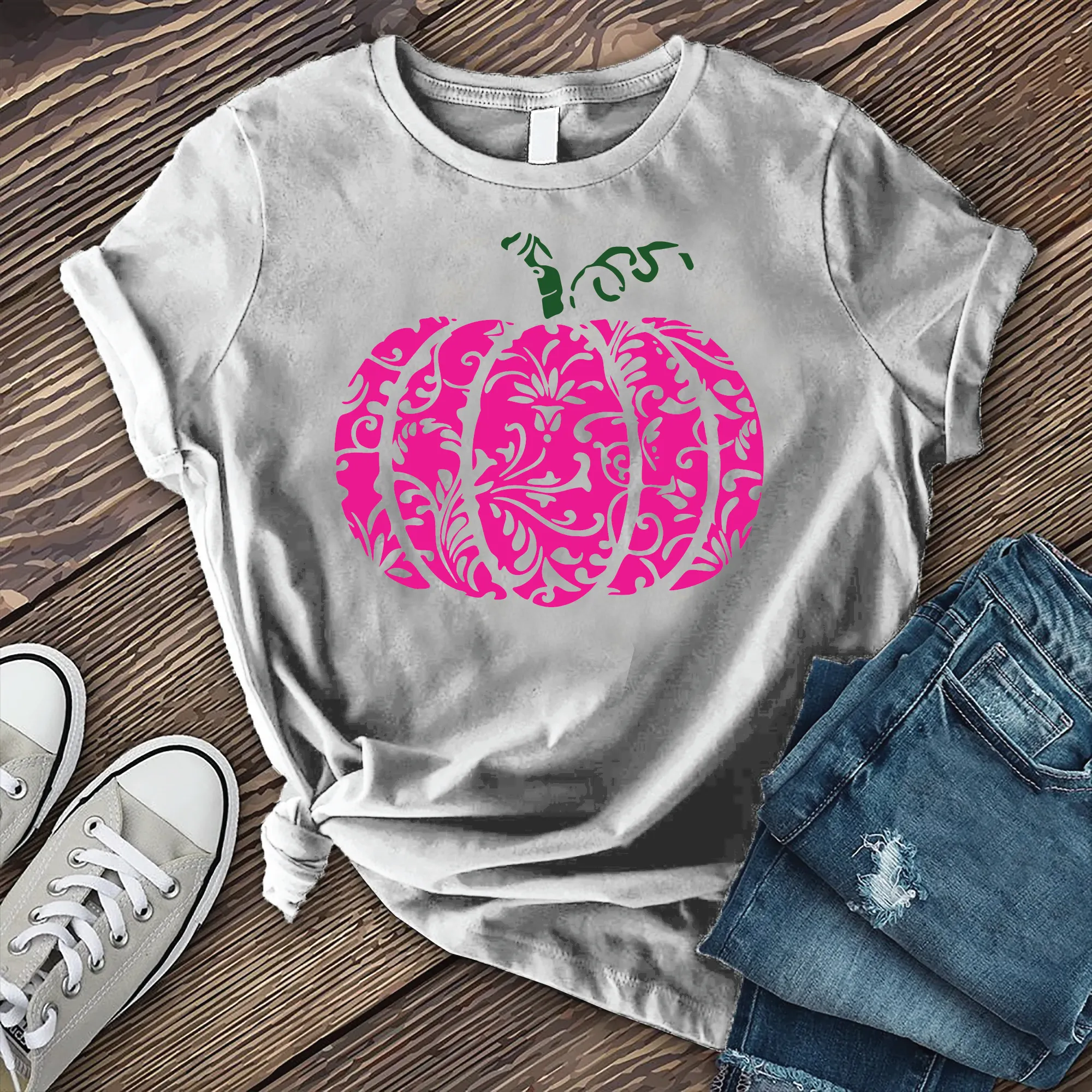 Neon Mandala Pumpkin T-Shirt