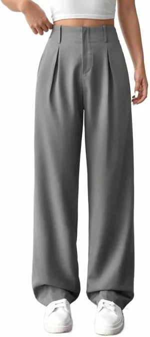 Palazzo Pants for Women Summer Casual Flowy Wide Leg Pants High Waisted Ladies Lightweight Work Pant with Pockets