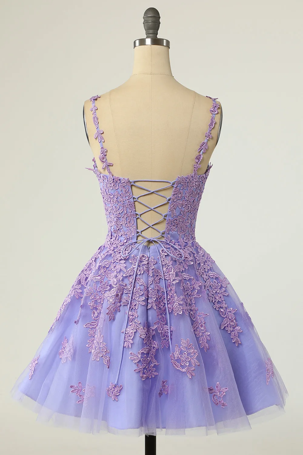 Princess Lavender Embroidered Short Princess Dress