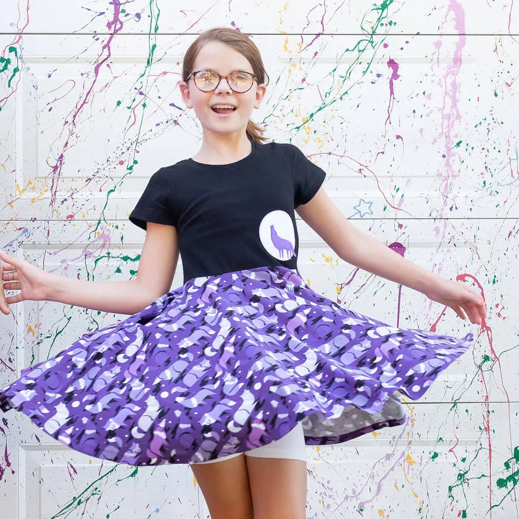 "Moonlight Call" Wolves Super Twirler Dress with Pockets