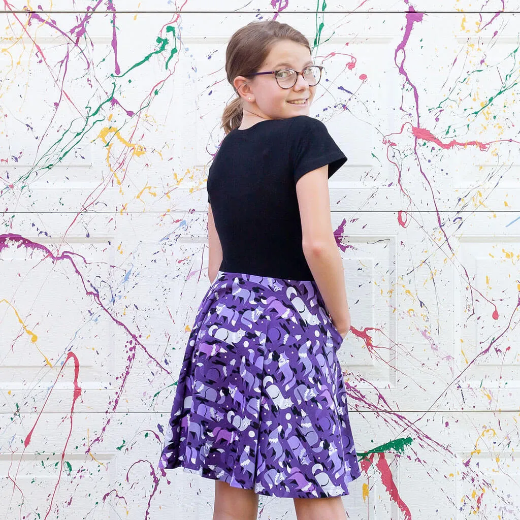 "Moonlight Call" Wolves Super Twirler Dress with Pockets