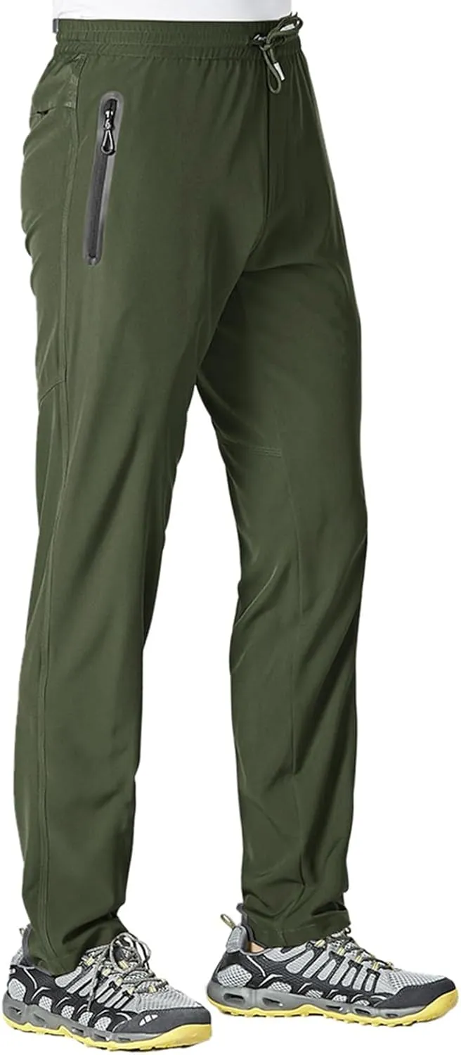 Rdruko Men's Casual Pants Lightweight Quick Dry Hiking Running Workout Outdoor Sports Sweat Pants