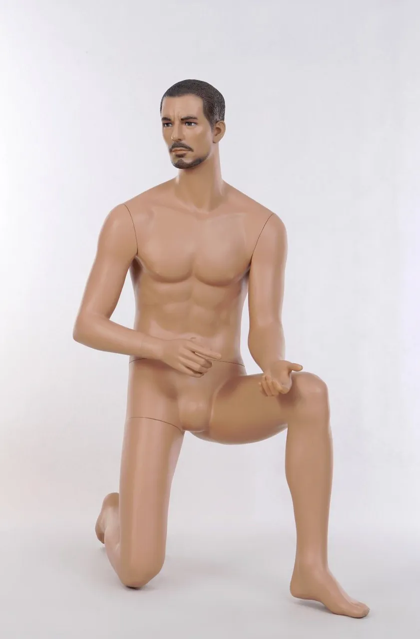 Realistic Kneeling Male Mannequin with a Gun MM-TNY5
