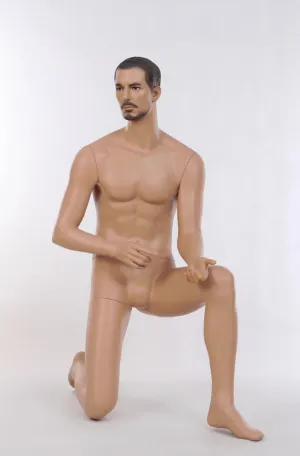 Realistic Kneeling Male Mannequin with a Gun MM-TNY5