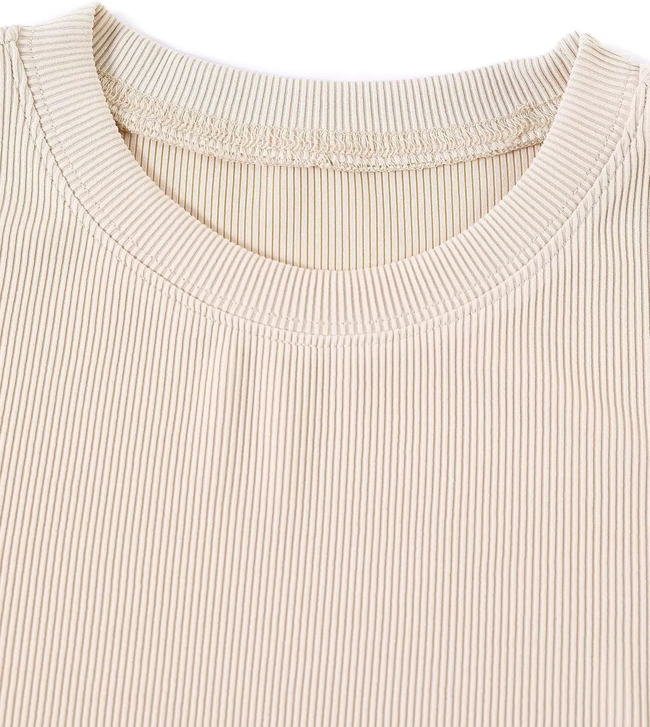 Remidoo Women's Casual Basic Tops Slim Fitted Ribbed Knit Short Sleeve Cropped Tee Crewneck Tight Shirts