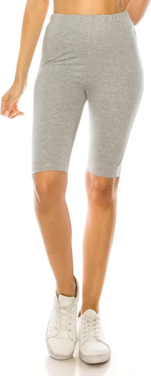 RENESEILLE Women's Active Biker Shorts  High Waist 10" Inseam Athletic Workout Gym Sports Yoga Running Bike Pants