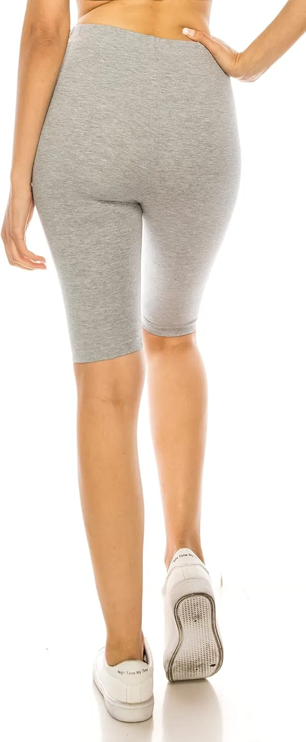 RENESEILLE Women's Active Biker Shorts  High Waist 10" Inseam Athletic Workout Gym Sports Yoga Running Bike Pants