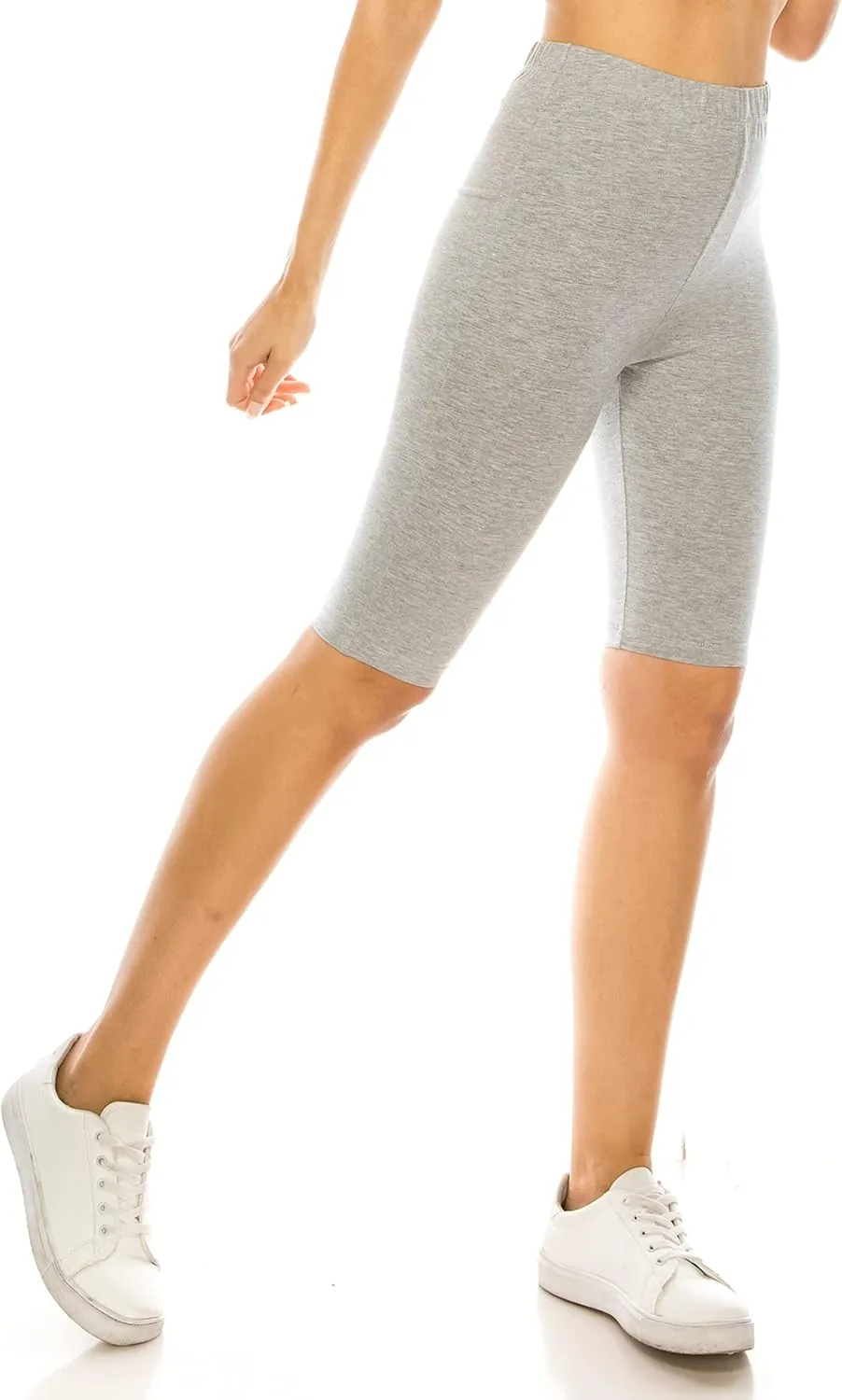 RENESEILLE Women's Active Biker Shorts  High Waist 10" Inseam Athletic Workout Gym Sports Yoga Running Bike Pants