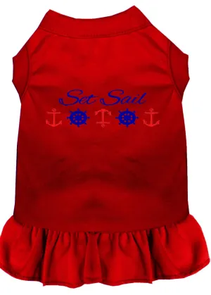 Set Sail Embroidered Dog Dress Red Xxxl (20)