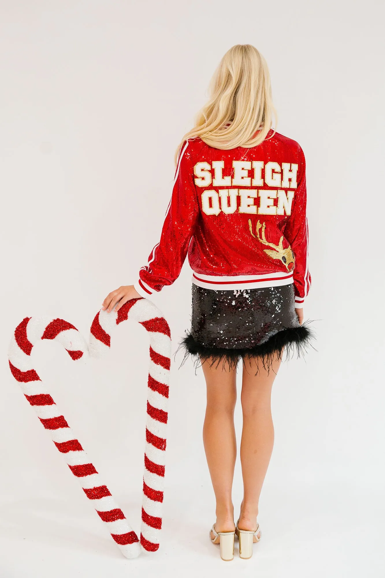 SLEIGH QUEEN RED SEQUIN JACKET