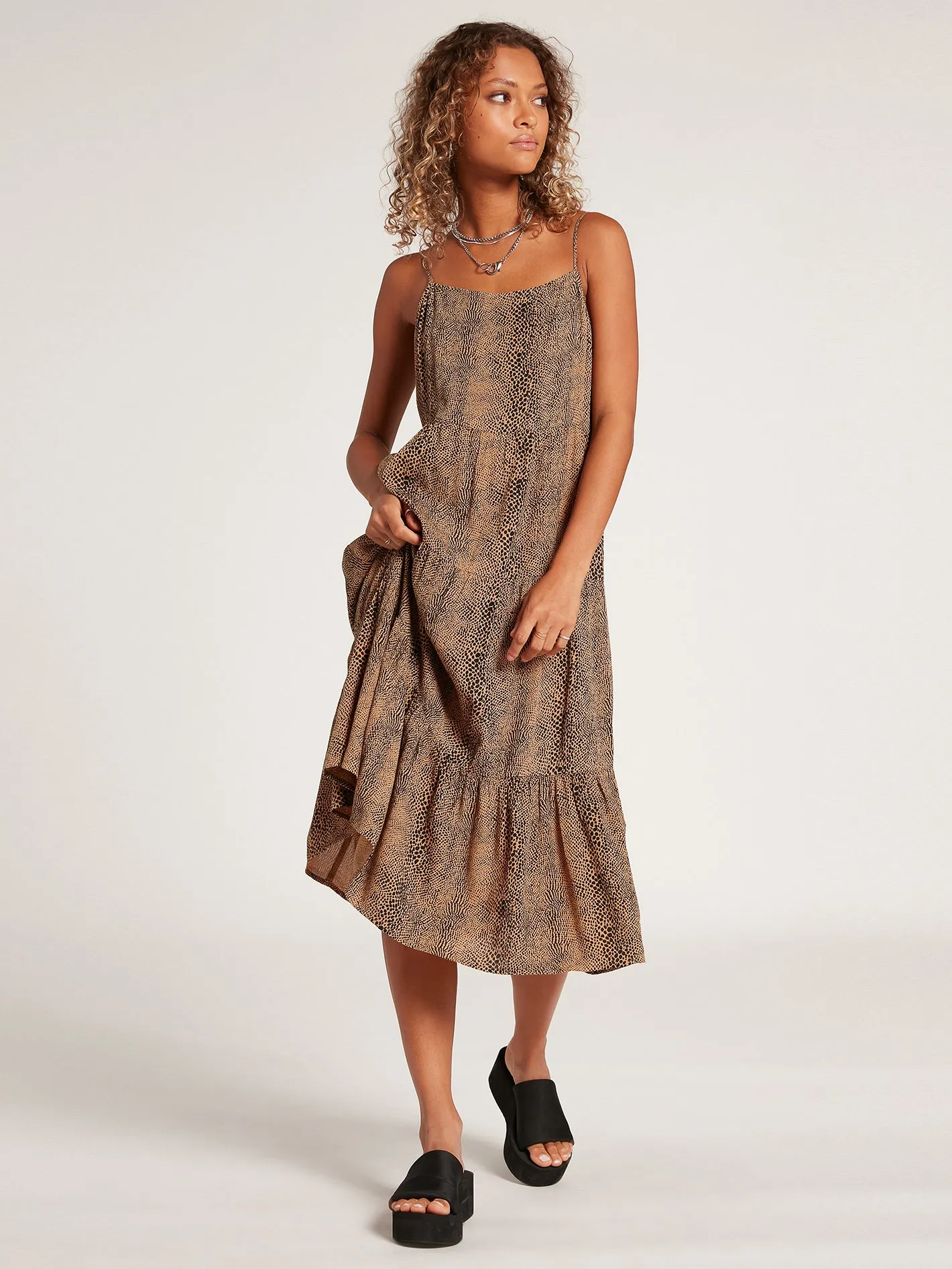 Snakedown Midi Dress - Animal Print