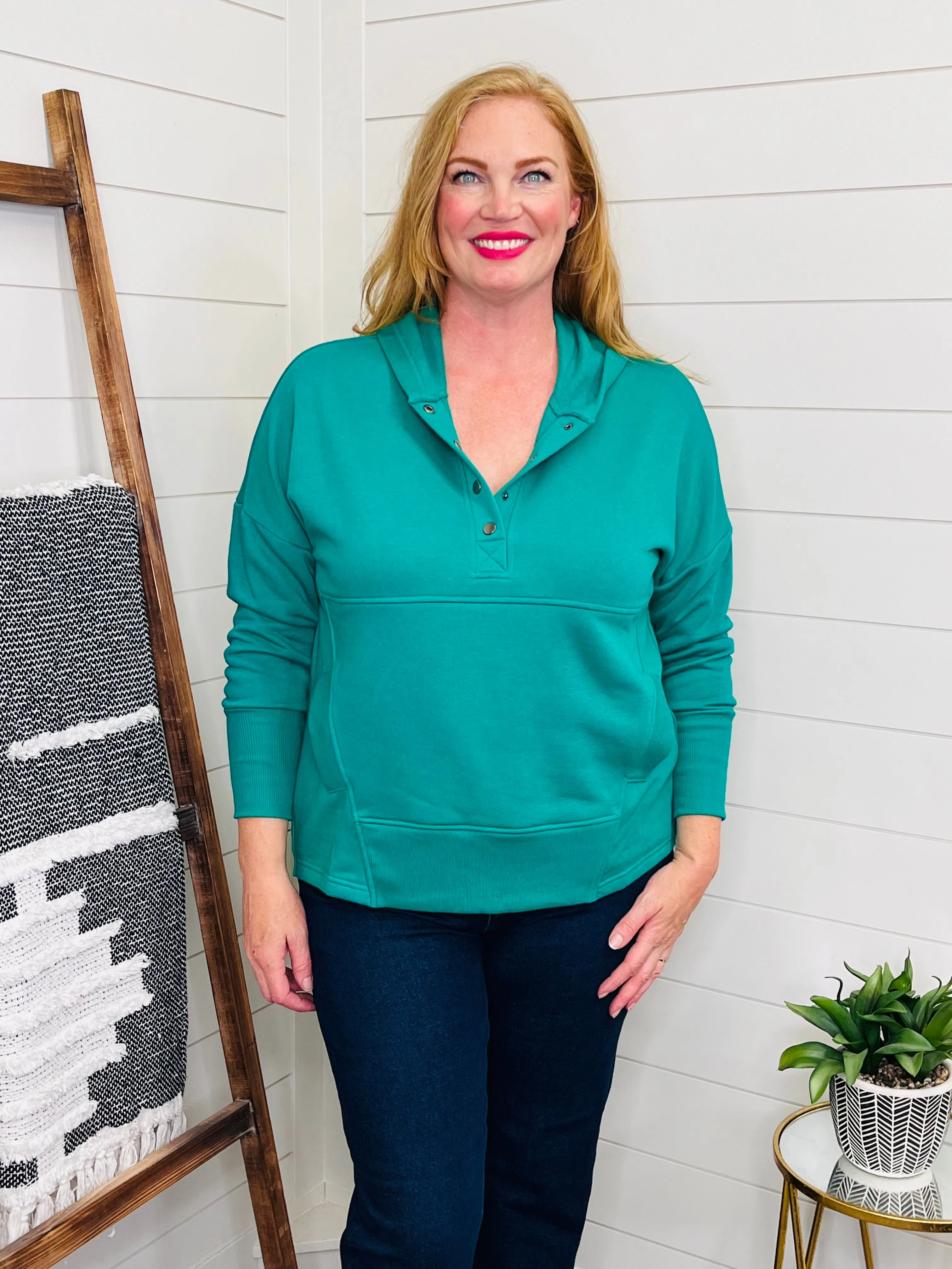 Snap Front Hoodie: 2 Colors