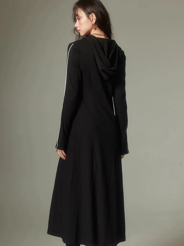 Sports Style Hooded Sweatshirt Dress【s0000003953】
