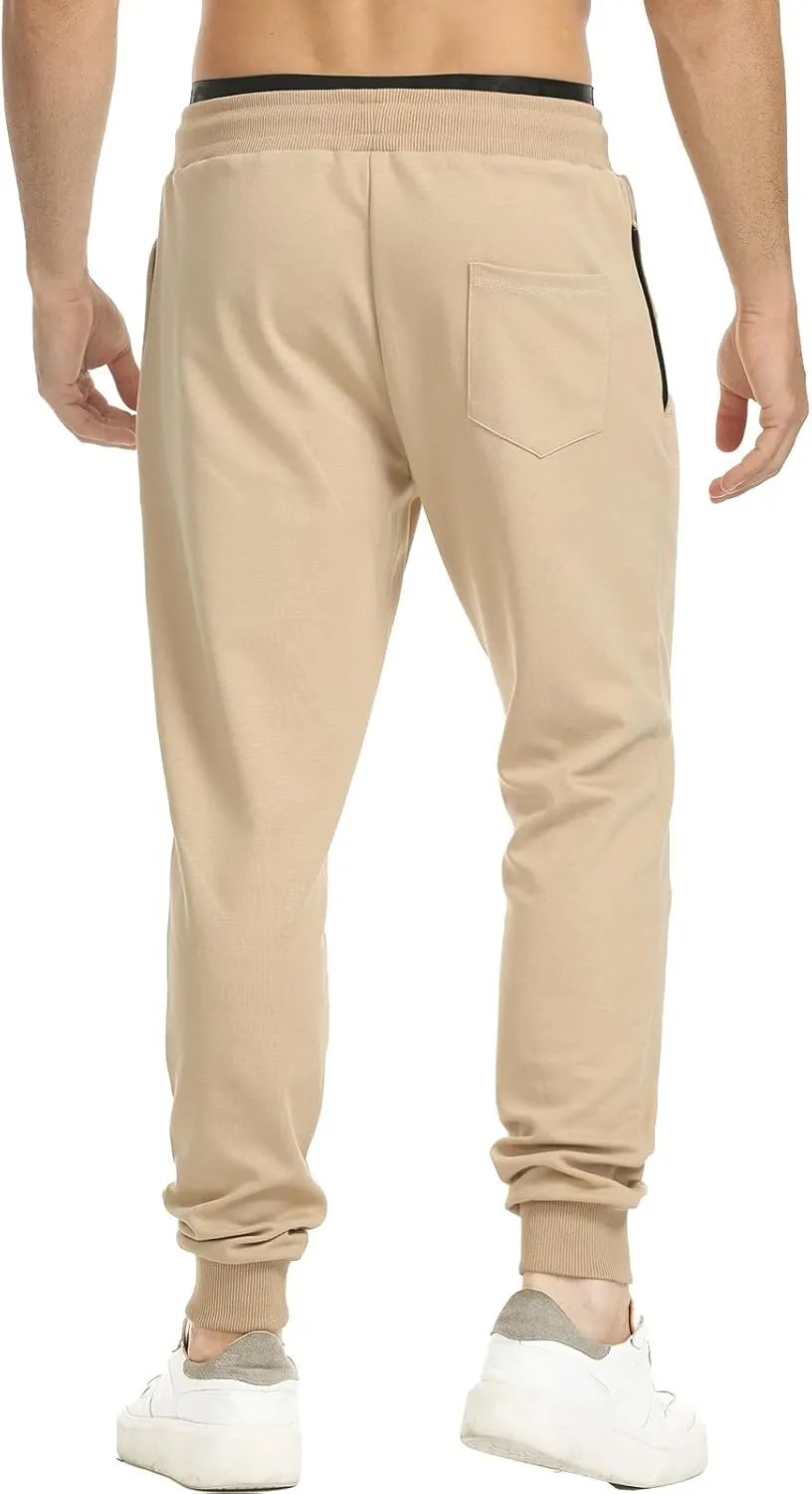 Surenow Men's Athletic Sweatpants Active Workout Jogger Pants for Men with Pockets Tapered Drawstring Gym Running Track Pants