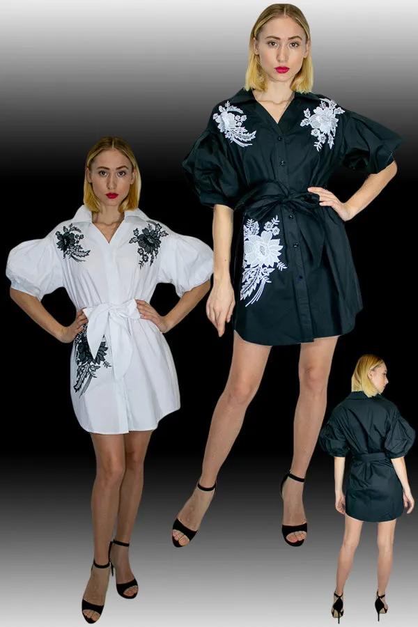 T1315 DRESS (WHT, BLK)