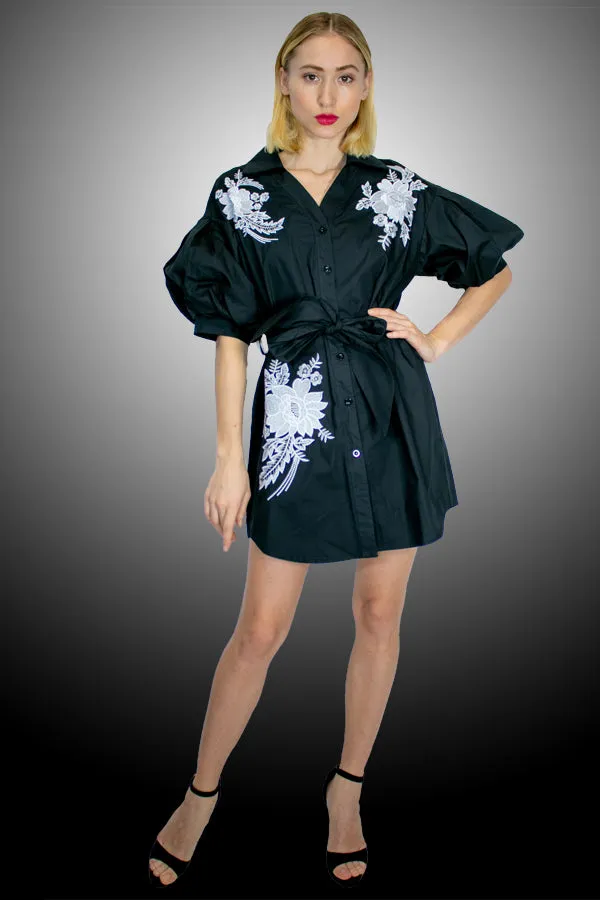 T1315 DRESS (WHT, BLK)