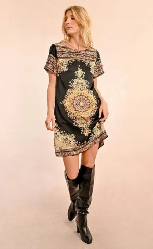 The Elizabeth Printed Satin Mini Dress