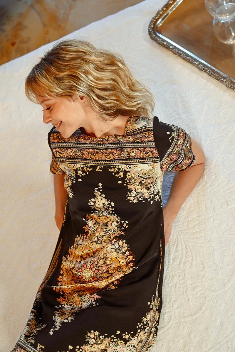 The Elizabeth Printed Satin Mini Dress