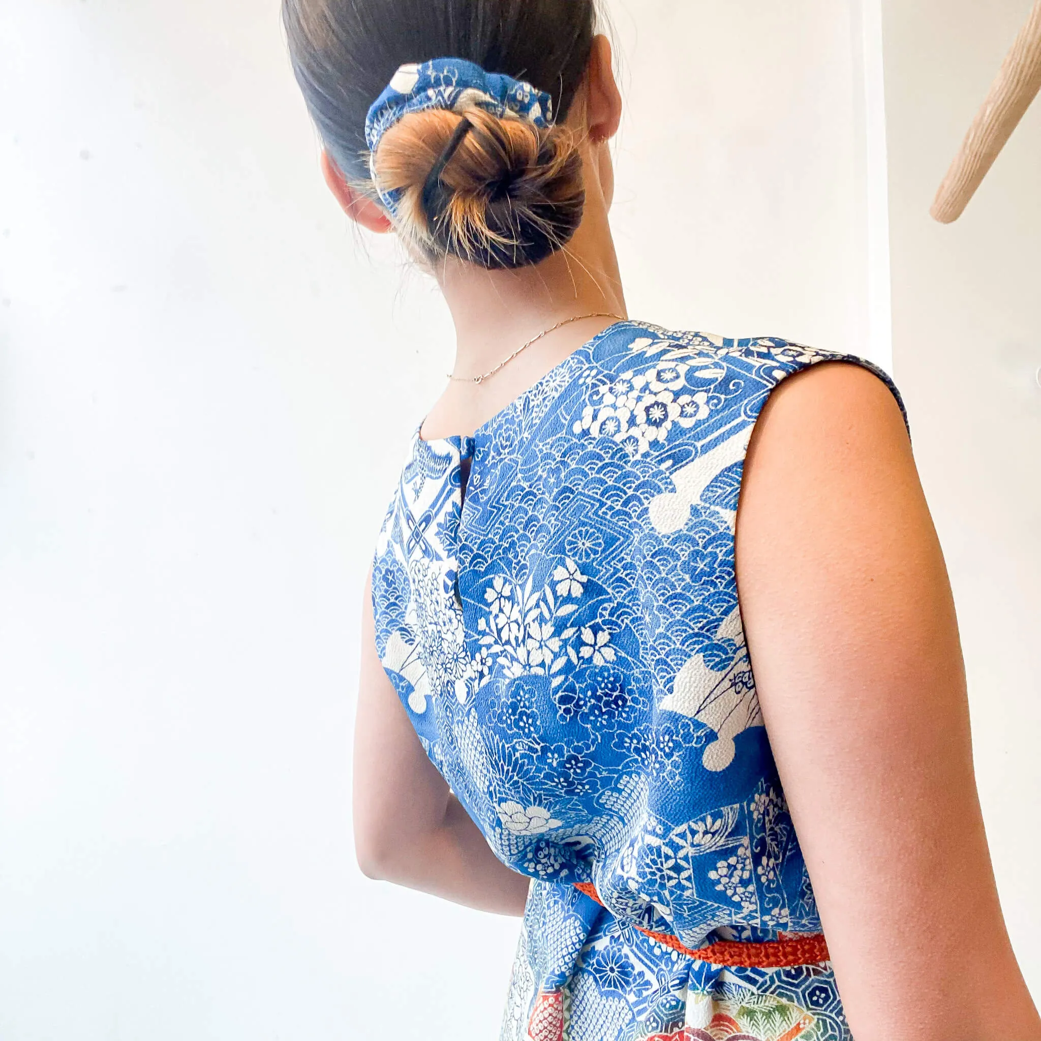 Tsumugi | Japanese Vintage Silk Kimono Shirt - Blue