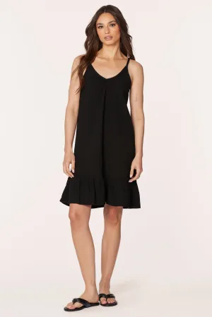 V-NECK RUFFLE DRESS