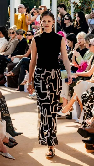 Vento Wide Leg Pant - Black/Cream