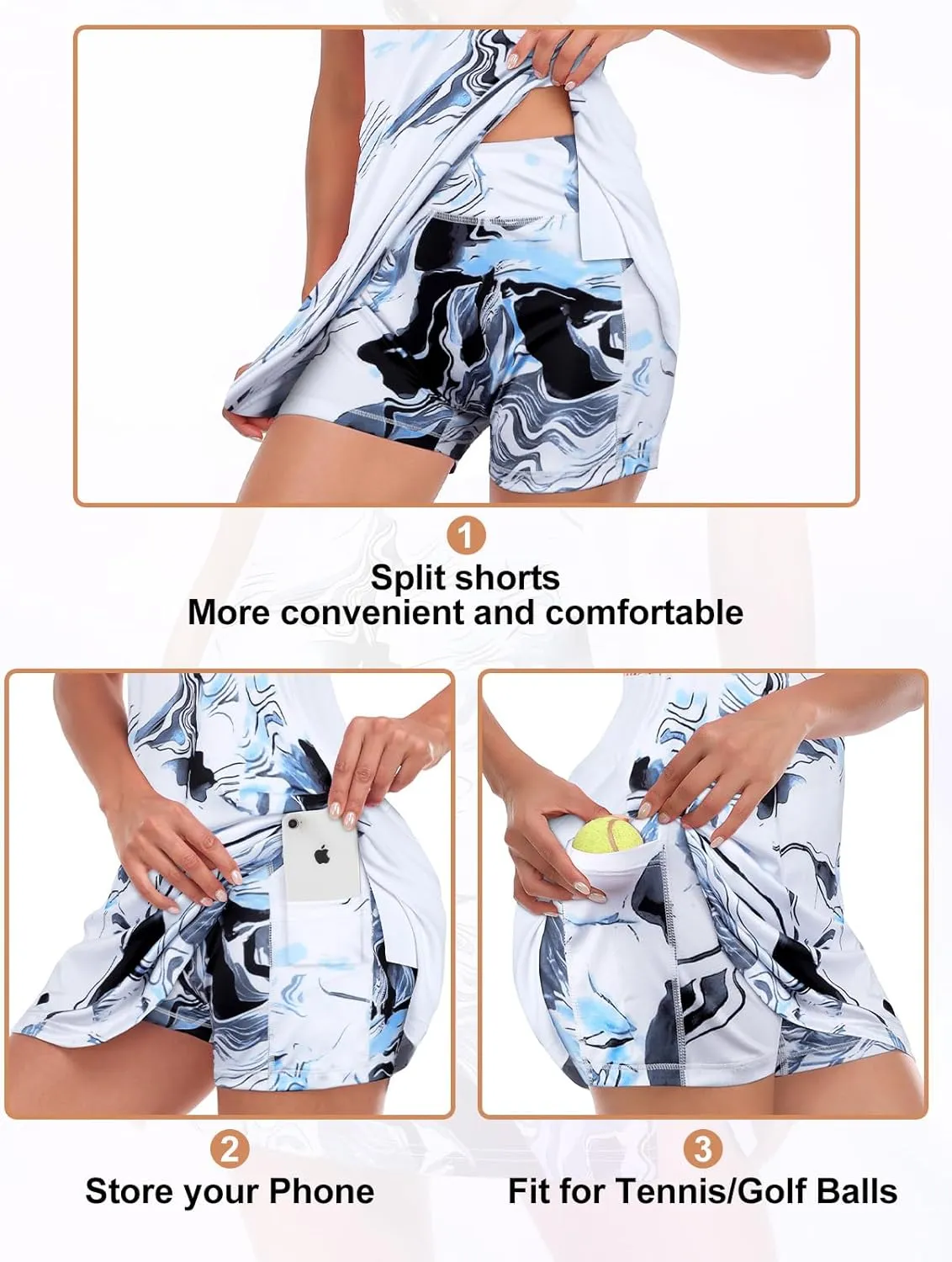 Viracy Tennis Dress Golf Dresses for Women with Shorts, Pockets Sleeveless Zip Up Stand Collar Lightweight Athletic Dress