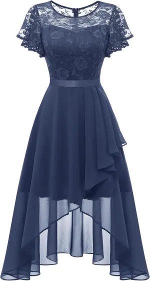 Wedtrend Women's Formal Dress Ruffle Cocktail Party Dress Flutter Sleeve Fall Wedding Guest Dress