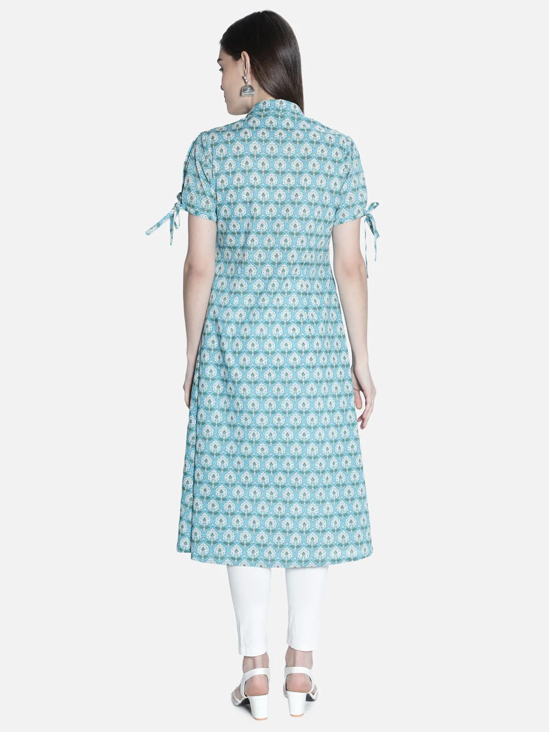Women Blue Printed Dress