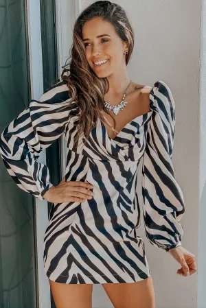 Zebra Printed Short Dress